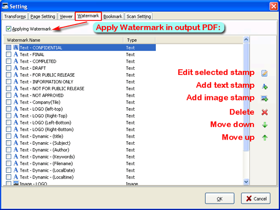 a-pdf scan paper settings watermark